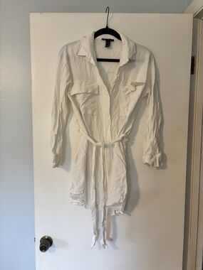 Forever 21 White Shirt Dress, Size XS